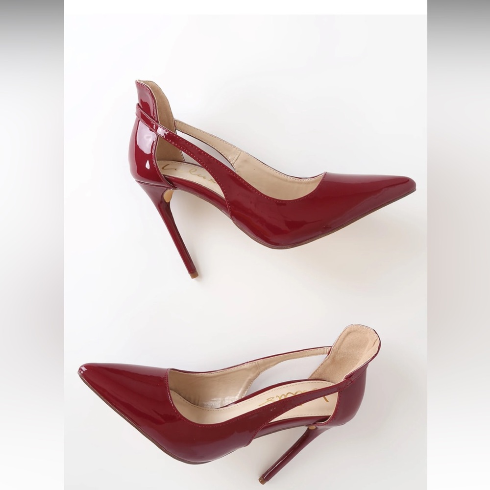 Vanna Oxblood Patent Pointed-Toe Pumps